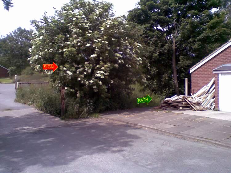 Photograph: 2008: Sign at Ovenhouse Lane overgrown