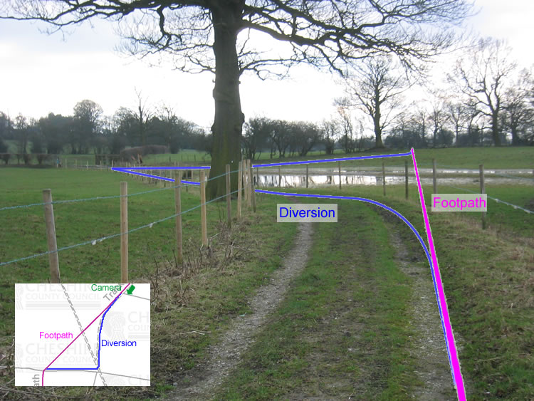 Photograph: 2008: Path diverted by barbed-wire fence
